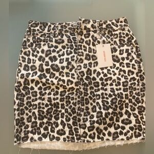 Good American Leopard Print Mini Skirt
